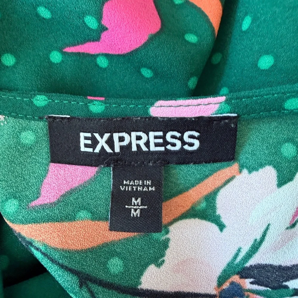 Green Floral Wrap Midi Dress - Picture 13 of 14